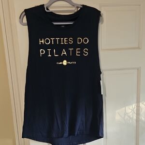 Club Pilates Women's Navy Blue/Gold Muscle Tee